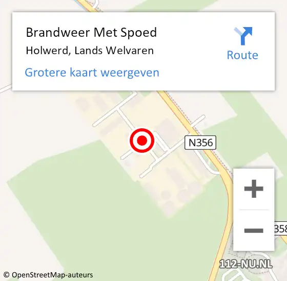 Locatie op kaart van de 112 melding: Brandweer Met Spoed Naar Holwerd, Lands Welvaren op 4 januari 2021 15:08