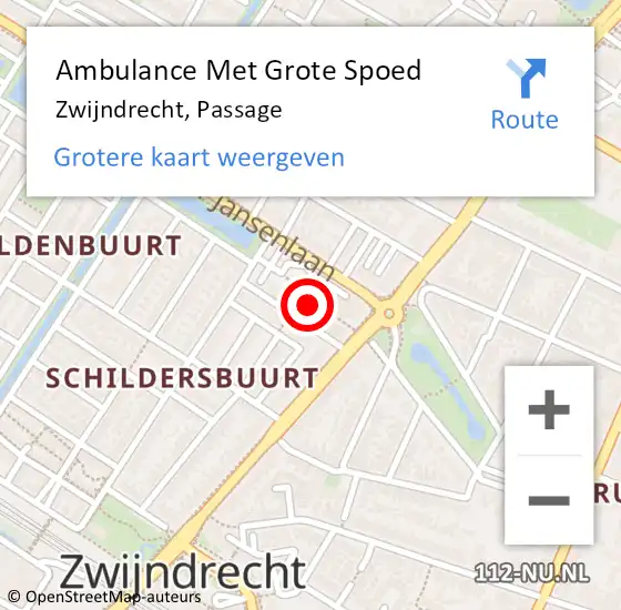 Locatie op kaart van de 112 melding: Ambulance Met Grote Spoed Naar Zwijndrecht, Passage op 4 januari 2021 16:12