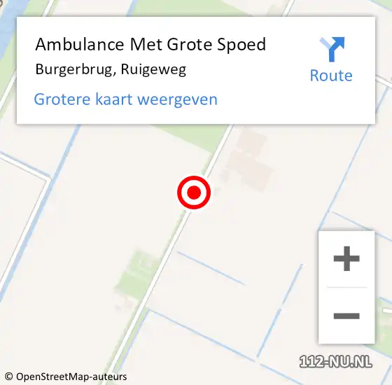 Locatie op kaart van de 112 melding: Ambulance Met Grote Spoed Naar Burgerbrug, Ruigeweg op 4 januari 2021 17:28