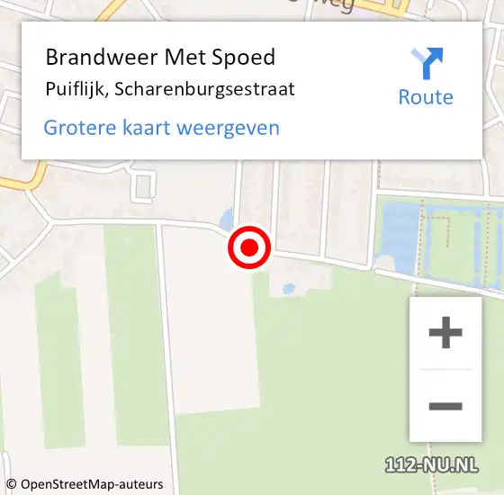 Locatie op kaart van de 112 melding: Brandweer Met Spoed Naar Puiflijk, Scharenburgsestraat op 4 januari 2021 20:51