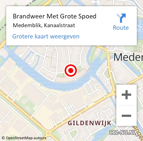 Locatie op kaart van de 112 melding: Brandweer Met Grote Spoed Naar Medemblik, Kanaalstraat op 4 januari 2021 23:05