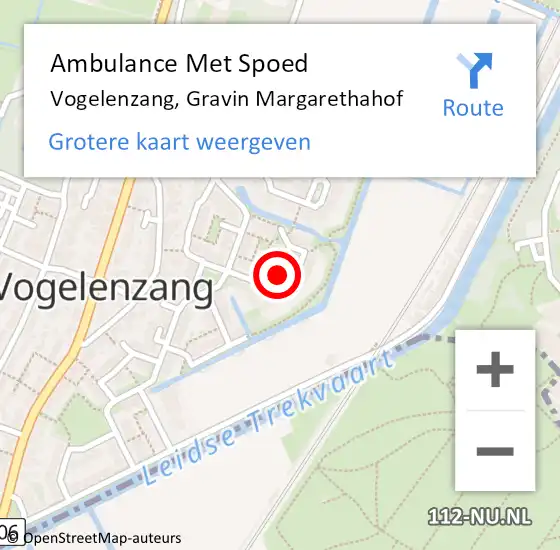 Locatie op kaart van de 112 melding: Ambulance Met Spoed Naar Vogelenzang, Gravin Margarethahof op 5 januari 2021 00:32
