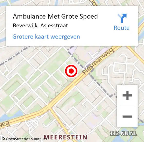 Locatie op kaart van de 112 melding: Ambulance Met Grote Spoed Naar Beverwijk, Asjesstraat op 5 januari 2021 01:56