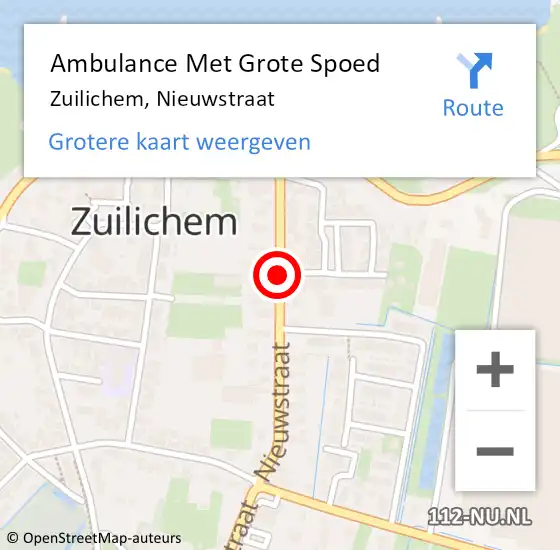 Locatie op kaart van de 112 melding: Ambulance Met Grote Spoed Naar Zuilichem, Nieuwstraat op 5 januari 2021 02:22