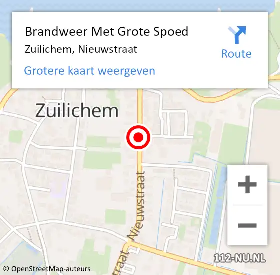 Locatie op kaart van de 112 melding: Brandweer Met Grote Spoed Naar Zuilichem, Nieuwstraat op 5 januari 2021 02:40