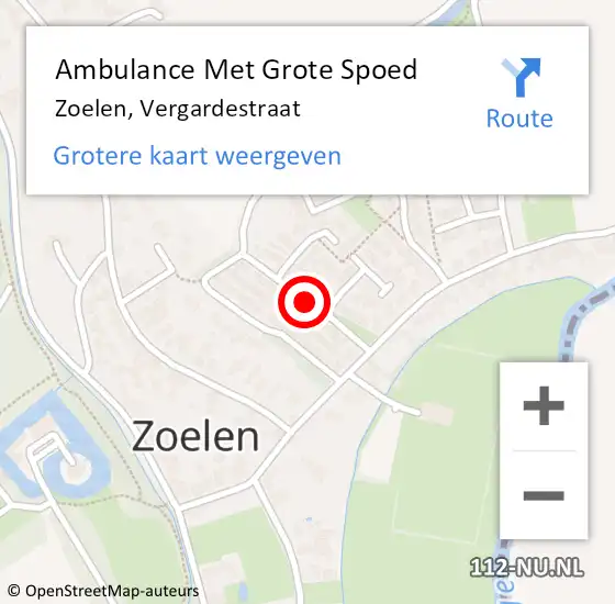Locatie op kaart van de 112 melding: Ambulance Met Grote Spoed Naar Zoelen, Vergardestraat op 5 januari 2021 02:40