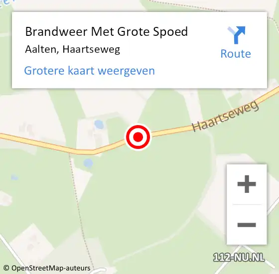 Locatie op kaart van de 112 melding: Brandweer Met Grote Spoed Naar Aalten, Haartseweg op 5 januari 2021 03:40