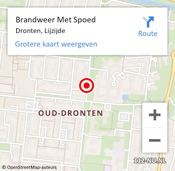 Locatie op kaart van de 112 melding: Brandweer Met Spoed Naar Dronten, Lijzijde op 5 januari 2021 11:24