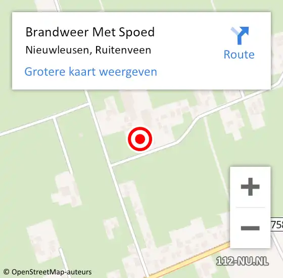 Locatie op kaart van de 112 melding: Brandweer Met Spoed Naar Nieuwleusen, Ruitenveen op 29 mei 2014 19:40
