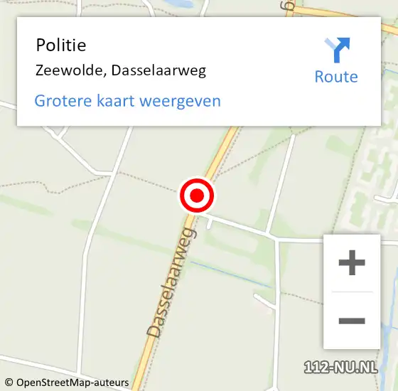 Locatie op kaart van de 112 melding: Politie Zeewolde, Dasselaarweg op 5 januari 2021 12:27