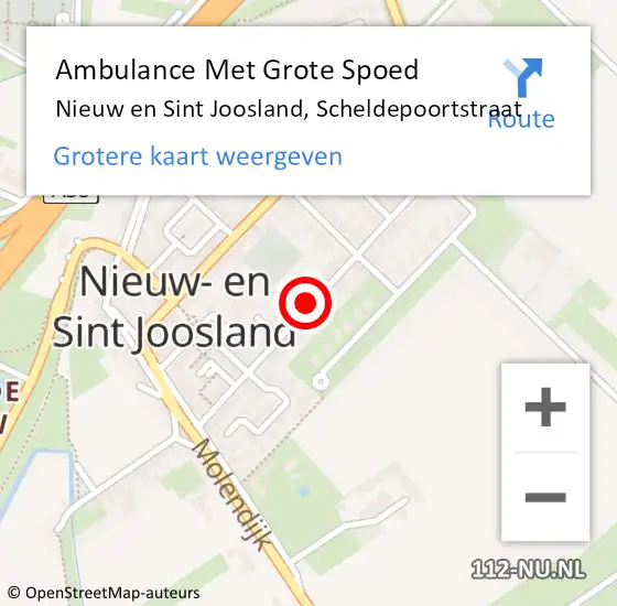 Locatie op kaart van de 112 melding: Ambulance Met Grote Spoed Naar Nieuw en Sint Joosland, Scheldepoortstraat op 29 mei 2014 19:49