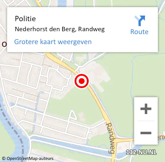 Locatie op kaart van de 112 melding: Politie Nederhorst den Berg, Randweg op 5 januari 2021 17:29