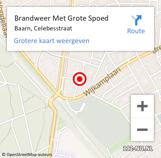 Locatie op kaart van de 112 melding: Brandweer Met Grote Spoed Naar Baarn, Celebesstraat op 5 januari 2021 18:26