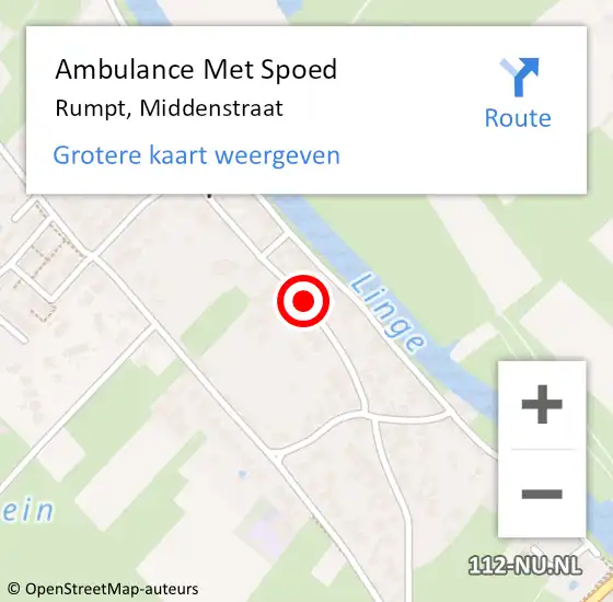 Locatie op kaart van de 112 melding: Ambulance Met Spoed Naar Rumpt, Middenstraat op 5 januari 2021 18:51