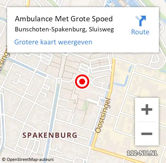 Locatie op kaart van de 112 melding: Ambulance Met Grote Spoed Naar Bunschoten-Spakenburg, Sluisweg op 29 mei 2014 20:35