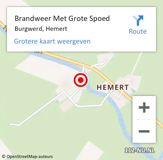 Locatie op kaart van de 112 melding: Brandweer Met Grote Spoed Naar Burgwerd, Hemert op 5 januari 2021 22:18