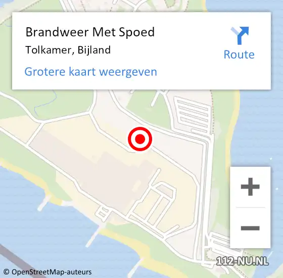 Locatie op kaart van de 112 melding: Brandweer Met Spoed Naar Tolkamer, Bijland op 5 januari 2021 23:13