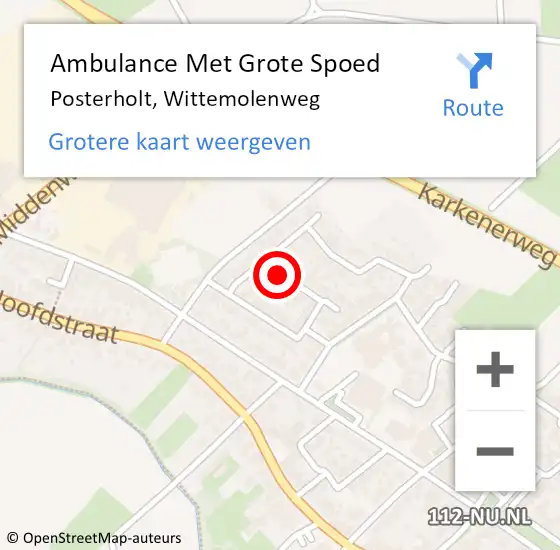 Locatie op kaart van de 112 melding: Ambulance Met Grote Spoed Naar Posterholt, Wittemolenweg op 6 januari 2021 08:45