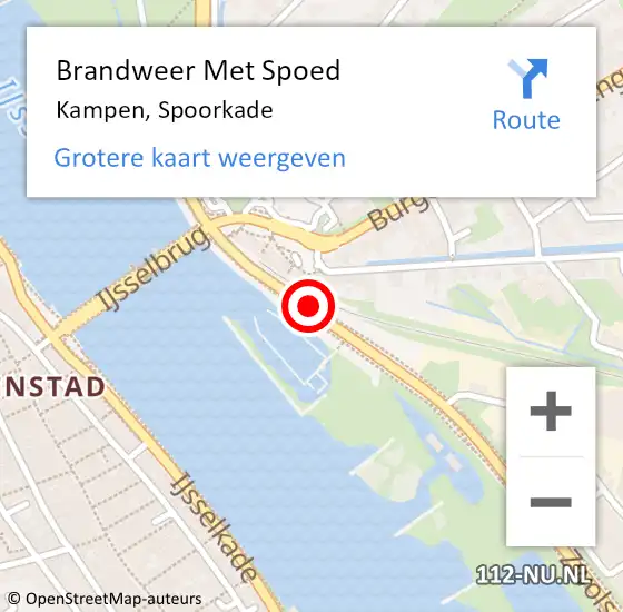 Locatie op kaart van de 112 melding: Brandweer Met Spoed Naar Kampen, Spoorkade op 6 januari 2021 11:14