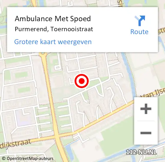 Locatie op kaart van de 112 melding: Ambulance Met Spoed Naar Purmerend, Toernooistraat op 6 januari 2021 11:45