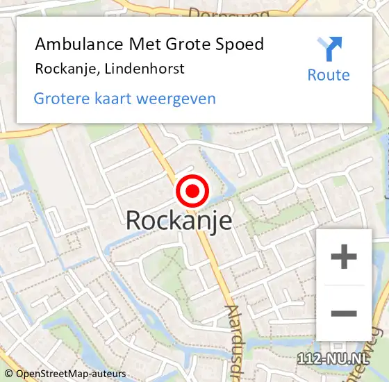 Locatie op kaart van de 112 melding: Ambulance Met Grote Spoed Naar Rockanje, Lindenhorst op 6 januari 2021 13:36