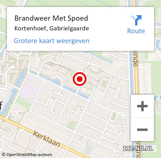 Locatie op kaart van de 112 melding: Brandweer Met Spoed Naar Kortenhoef, Gabrielgaarde op 6 januari 2021 16:20