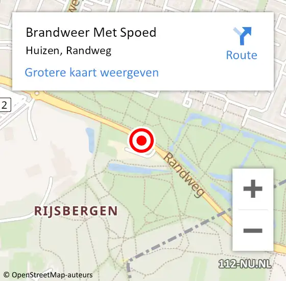 Locatie op kaart van de 112 melding: Brandweer Met Spoed Naar Huizen, Randweg op 6 januari 2021 16:42