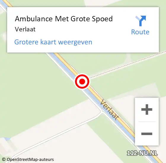 Locatie op kaart van de 112 melding: Ambulance Met Grote Spoed Naar Verlaat op 6 januari 2021 17:52