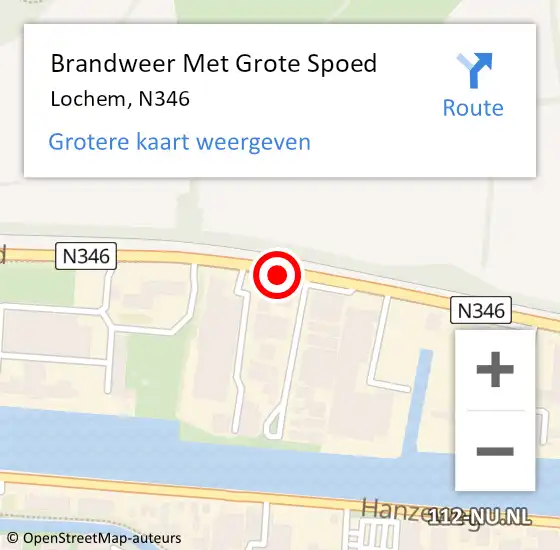 Locatie op kaart van de 112 melding: Brandweer Met Grote Spoed Naar Lochem, N346 op 6 januari 2021 18:08