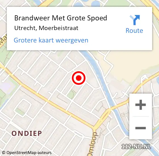 Locatie op kaart van de 112 melding: Brandweer Met Grote Spoed Naar Utrecht, Moerbeistraat op 6 januari 2021 19:47