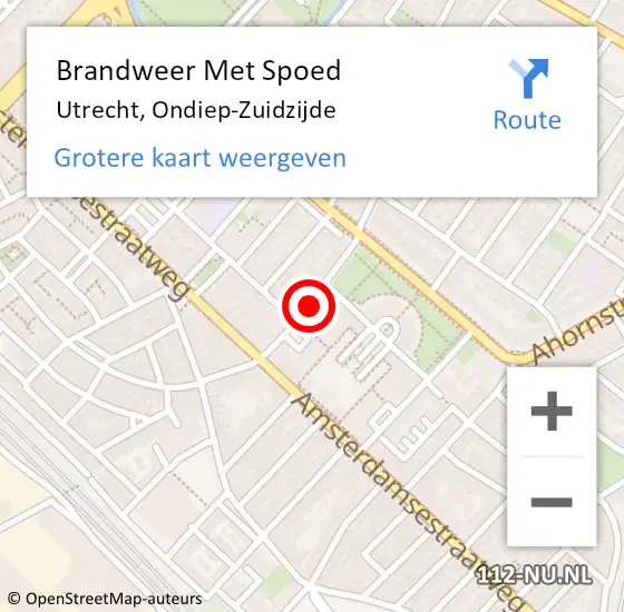 Locatie op kaart van de 112 melding: Brandweer Met Spoed Naar Utrecht, Ondiep-Zuidzijde op 6 januari 2021 20:00