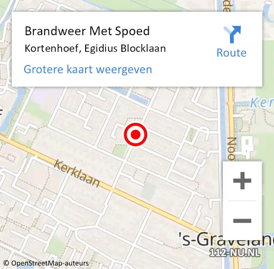 Locatie op kaart van de 112 melding: Brandweer Met Spoed Naar Kortenhoef, Egidius Blocklaan op 6 januari 2021 20:56