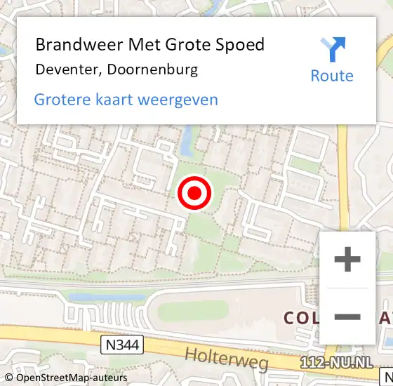 Locatie op kaart van de 112 melding: Brandweer Met Grote Spoed Naar Deventer, Doornenburg op 7 januari 2021 06:44