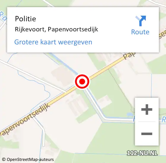 Locatie op kaart van de 112 melding: Politie Rijkevoort, Papenvoortsedijk op 7 januari 2021 07:25