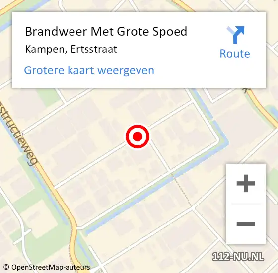 Locatie op kaart van de 112 melding: Brandweer Met Grote Spoed Naar Kampen, Ertsstraat op 7 januari 2021 09:31