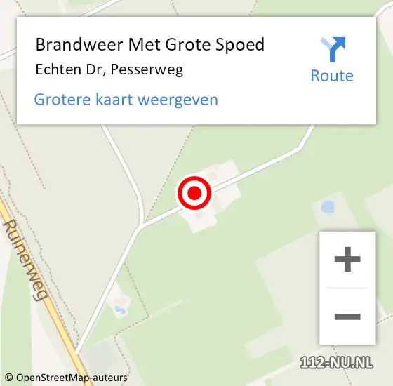 Locatie op kaart van de 112 melding: Brandweer Met Grote Spoed Naar Echten Dr, Pesserweg op 3 oktober 2013 13:36