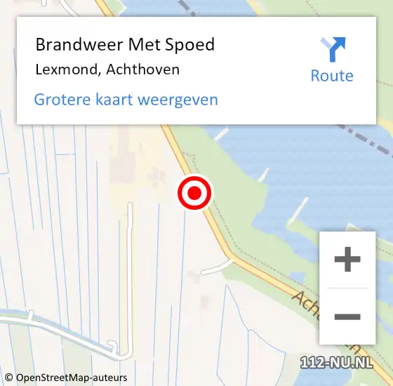 Locatie op kaart van de 112 melding: Brandweer Met Spoed Naar Lexmond, Achthoven op 7 januari 2021 15:43