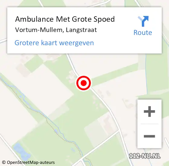 Locatie op kaart van de 112 melding: Ambulance Met Grote Spoed Naar Vortum-Mullem, Langstraat op 7 januari 2021 16:17