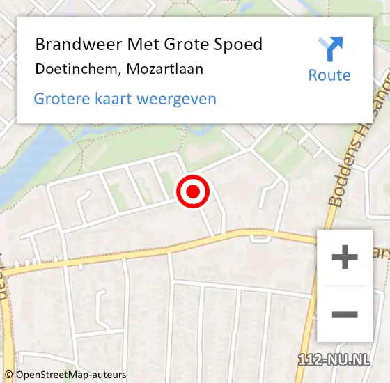 Locatie op kaart van de 112 melding: Brandweer Met Grote Spoed Naar Doetinchem, Mozartlaan op 7 januari 2021 19:44