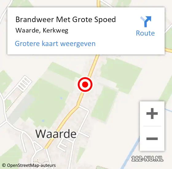 Locatie op kaart van de 112 melding: Brandweer Met Grote Spoed Naar Waarde, Kerkweg op 7 januari 2021 23:32