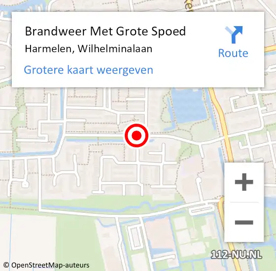 Locatie op kaart van de 112 melding: Brandweer Met Grote Spoed Naar Harmelen, Wilhelminalaan op 8 januari 2021 03:37