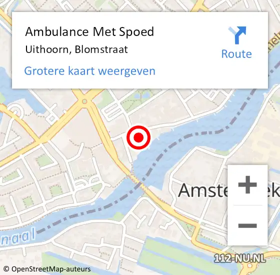 Locatie op kaart van de 112 melding: Ambulance Met Spoed Naar Uithoorn, Blomstraat op 8 januari 2021 10:05