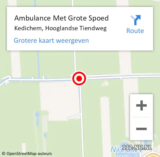 Locatie op kaart van de 112 melding: Ambulance Met Grote Spoed Naar Kedichem, Hooglandse Tiendweg op 8 januari 2021 11:06