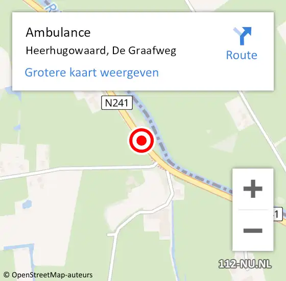 Locatie op kaart van de 112 melding: Ambulance Heerhugowaard, De Graafweg op 8 januari 2021 11:16