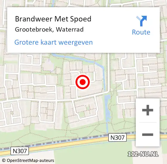 Locatie op kaart van de 112 melding: Brandweer Met Spoed Naar Grootebroek, Waterrad op 8 januari 2021 14:02