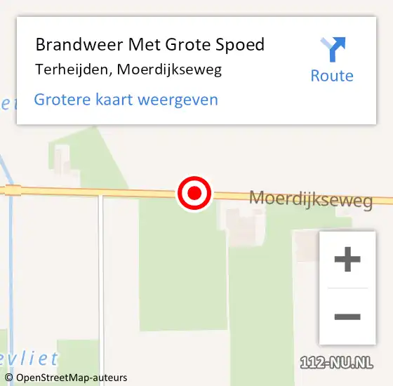 Locatie op kaart van de 112 melding: Brandweer Met Grote Spoed Naar Terheijden, Moerdijkseweg op 8 januari 2021 17:49