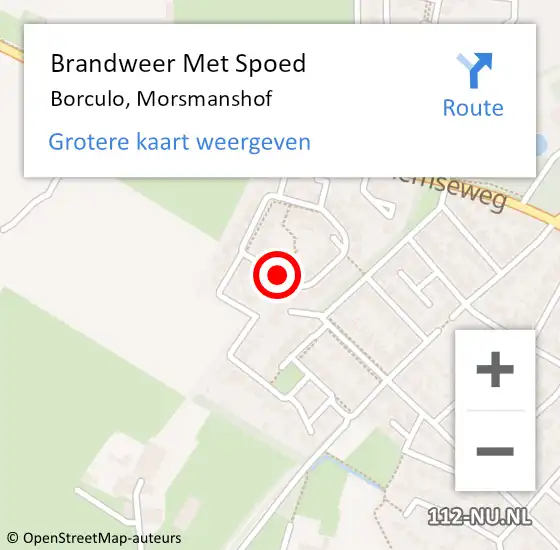 Locatie op kaart van de 112 melding: Brandweer Met Spoed Naar Borculo, Morsmanshof op 8 januari 2021 18:43