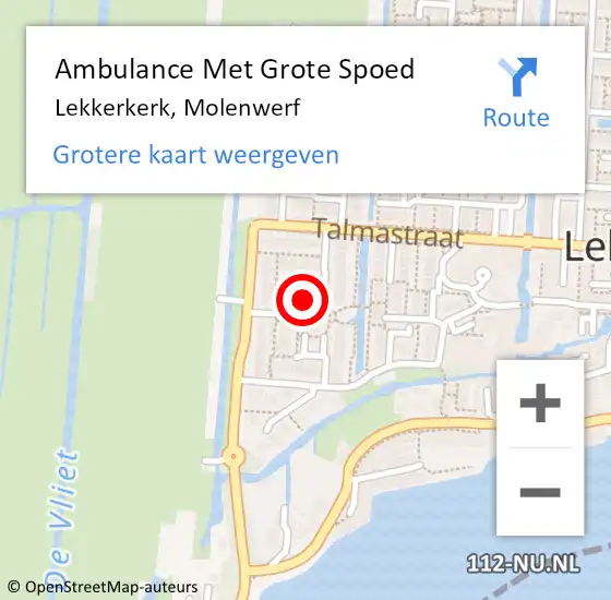 Locatie op kaart van de 112 melding: Ambulance Met Grote Spoed Naar Lekkerkerk, Molenwerf op 8 januari 2021 20:00