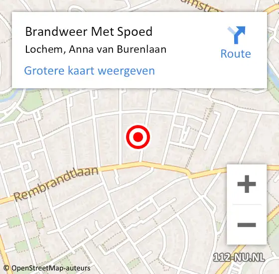 Locatie op kaart van de 112 melding: Brandweer Met Spoed Naar Lochem, Anna van Burenlaan op 30 mei 2014 08:32