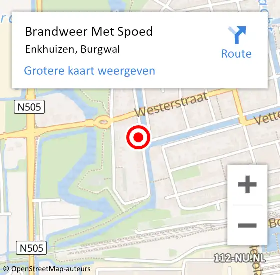 Locatie op kaart van de 112 melding: Brandweer Met Spoed Naar Enkhuizen, Burgwal op 8 januari 2021 22:17